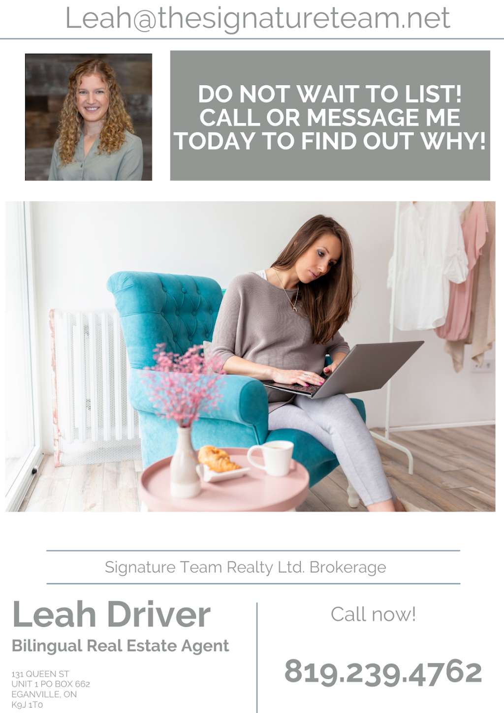 Leah Driver | BOX 662, 131 Queen St, Eganville, ON K0J 1T0, Canada | Phone: (819) 239-4762