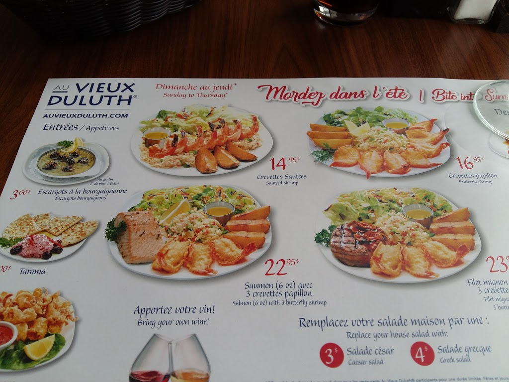 Au Vieux Duluth Restaurant | 1160 Boulevard Saint-Joseph, Gatineau, QC J8Z 1T3, Canada | Phone: (819) 205-2727