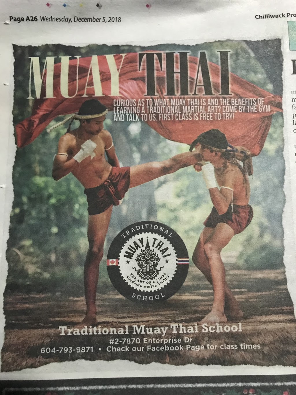 Traditional Muay Thai School | 7870 Enterprise Dr #2, Chilliwack, BC V2R 5N8, Canada | Phone: (604) 793-9871