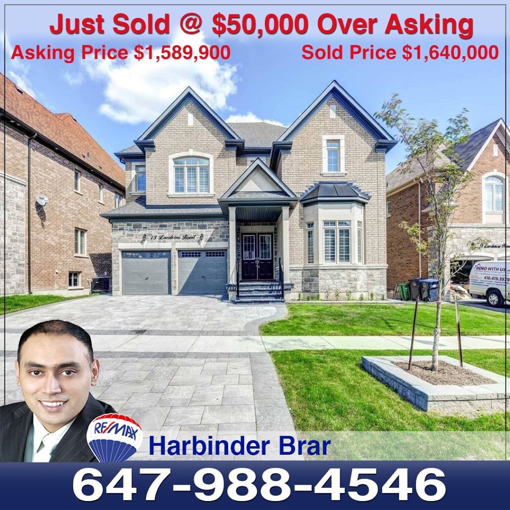 Harbinder Brar Broker - #1 Realtor in Entire L6P Brampton | 164 Sandalwood Pkwy E Suite 209, Brampton, ON L6Z 3S4, Canada | Phone: (647) 988-4546