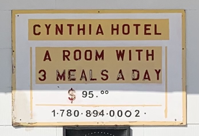 Cynthia Hotel | 5101 50 St, Cynthia, AB T0E 0K0, Canada | Phone: (780) 894-2402