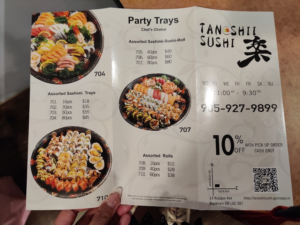 Tanoshii Sushi | 14 Nipigon Ave, Markham, ON L6C 1N7, Canada | Phone: (905) 927-9899