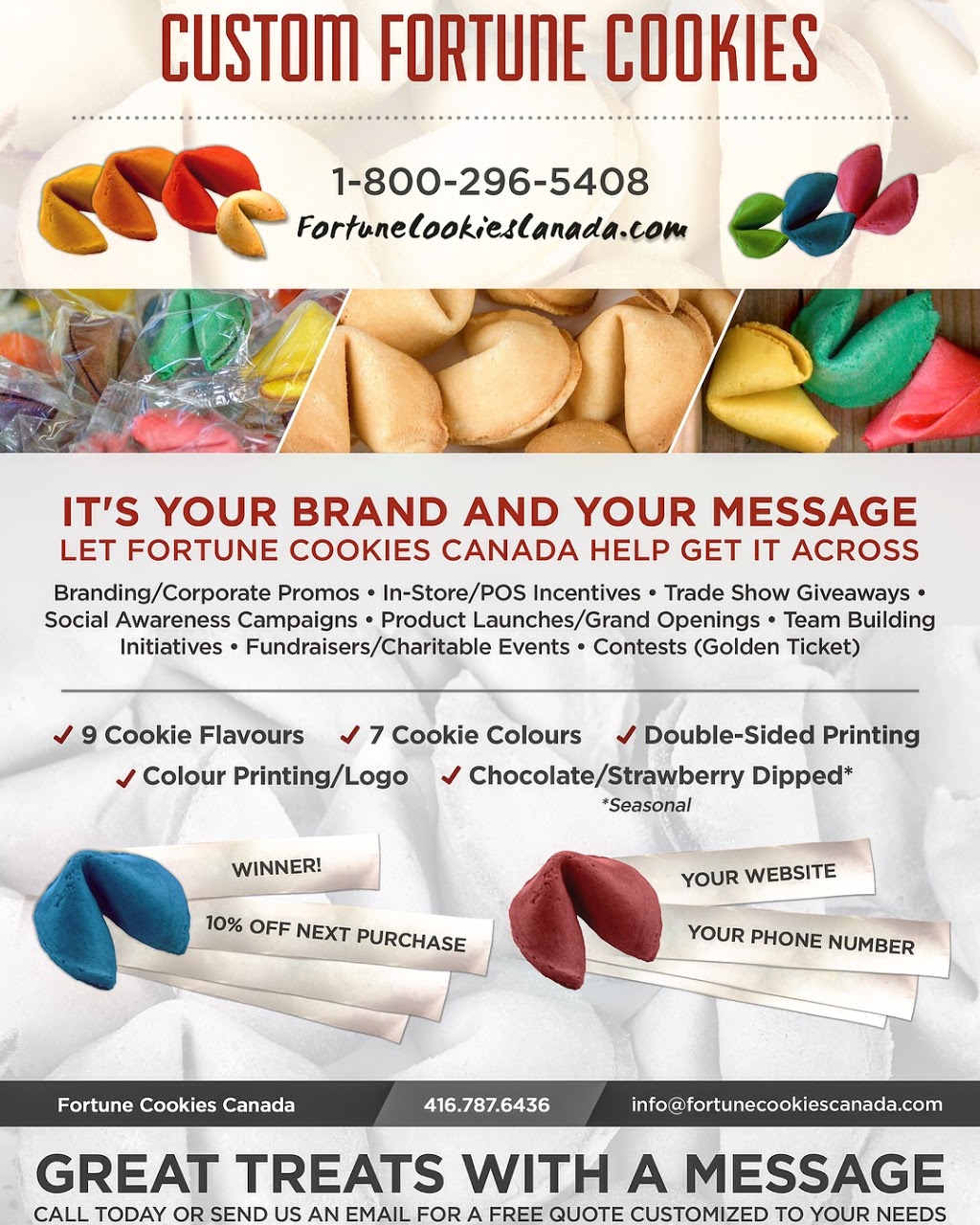 Fortune Cookies Canada | 62B Earlsdale Ave, York, ON M6C 1L3, Canada | Phone: (800) 296-5408