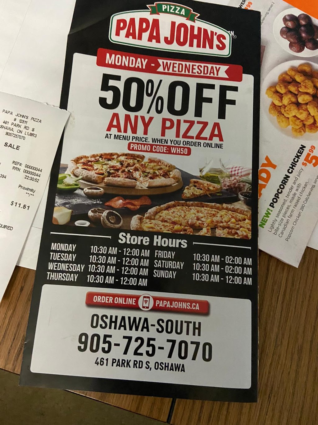 Papa Johns Pizza | 461 Park Rd S, Oshawa, ON L1J 8R3, Canada | Phone: (905) 725-7070
