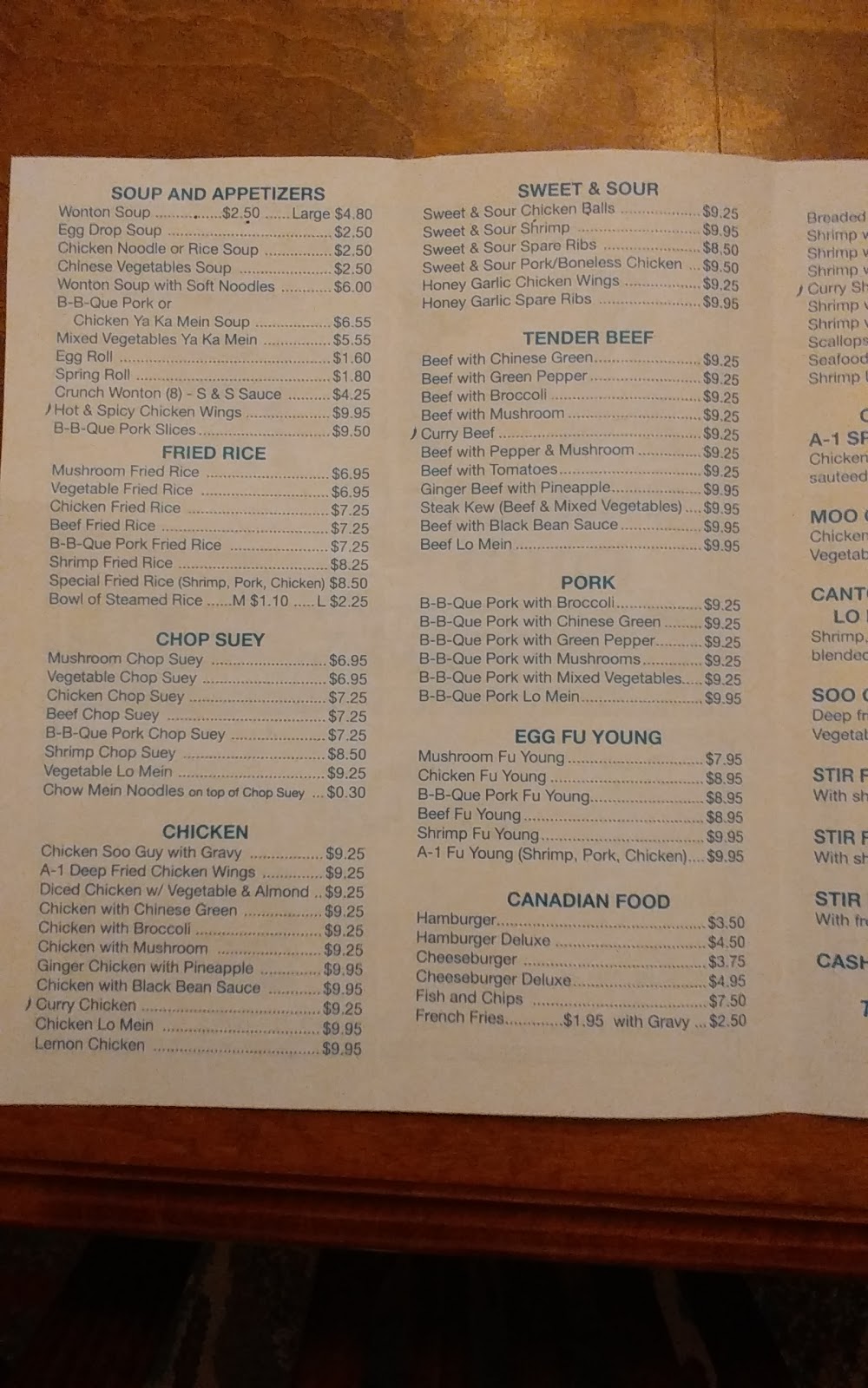 A-1 Chinese Restaurant | 53 McNaughton Av, Wallaceburg, ON N8A 1R7, Canada | Phone: (519) 628-5285