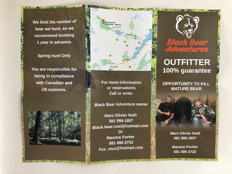Black Bear Adventures Quebec | 2108 Rue Richard Joseph Audet, Alouette, QC G0V 1A0, Canada | Phone: (581) 999-1857