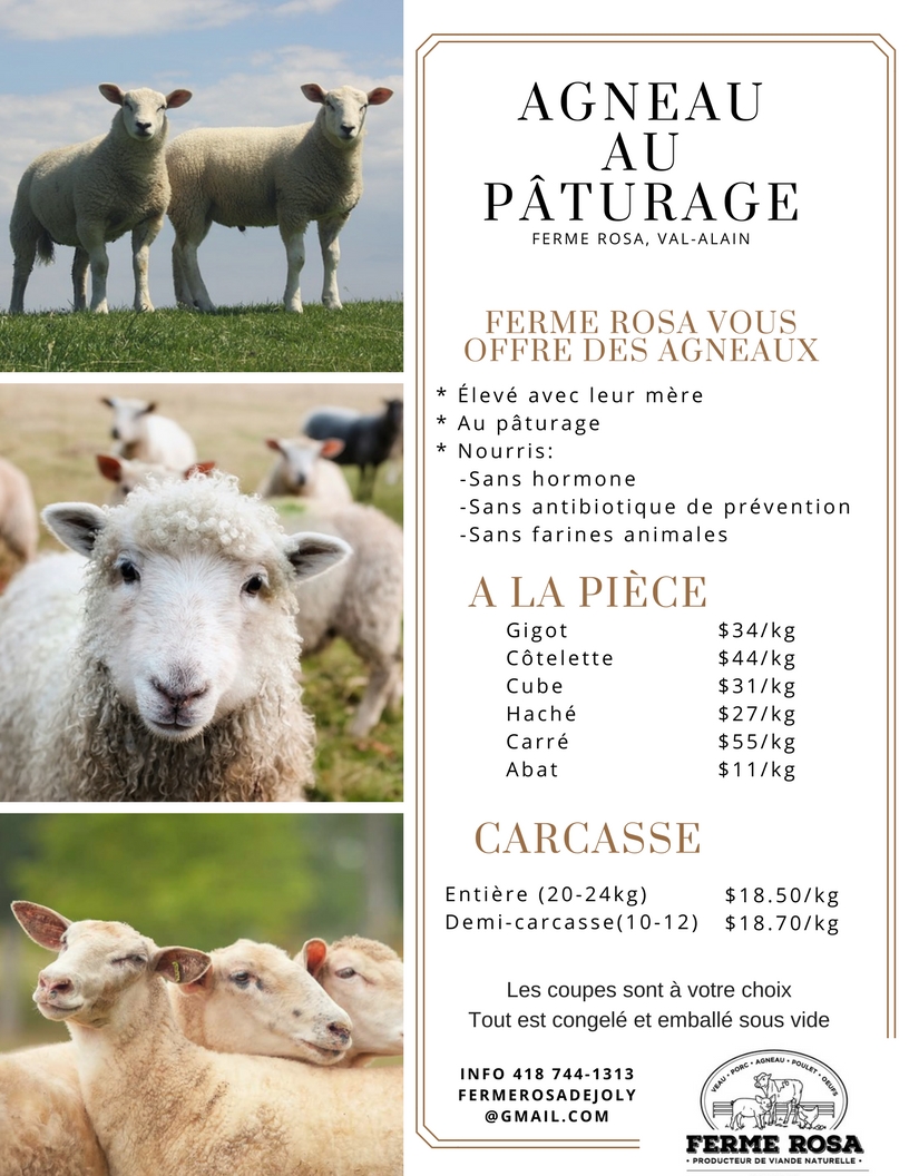 Ferme Rosa | 953 1e Rang, Val-Alain, QC G0S 3H0, Canada | Phone: (418) 744-1313