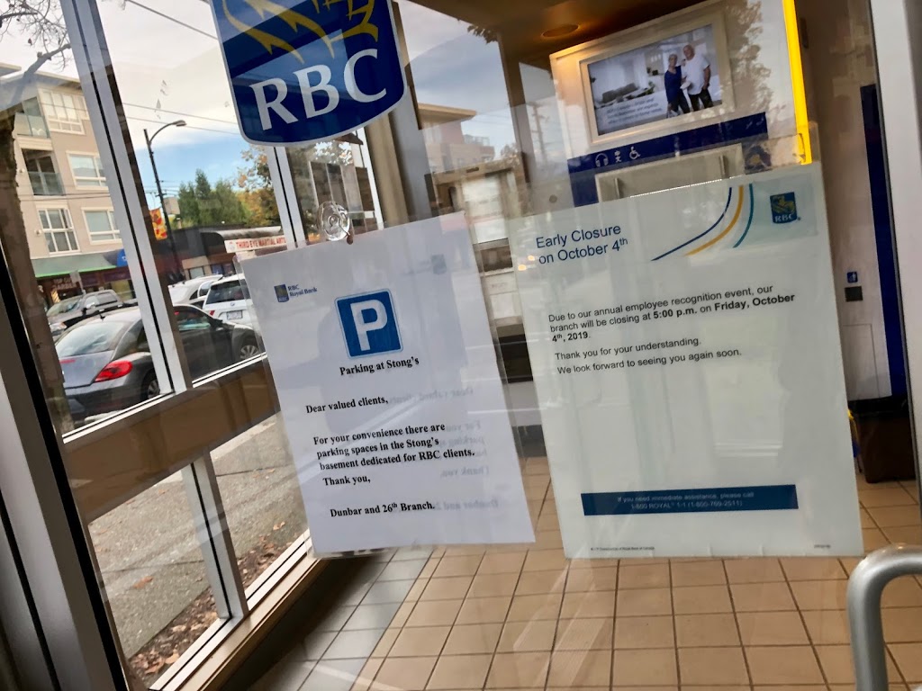 RBC Royal Bank | 4205 Dunbar St, Vancouver, BC V6S 2G1, Canada | Phone: (604) 665-5972