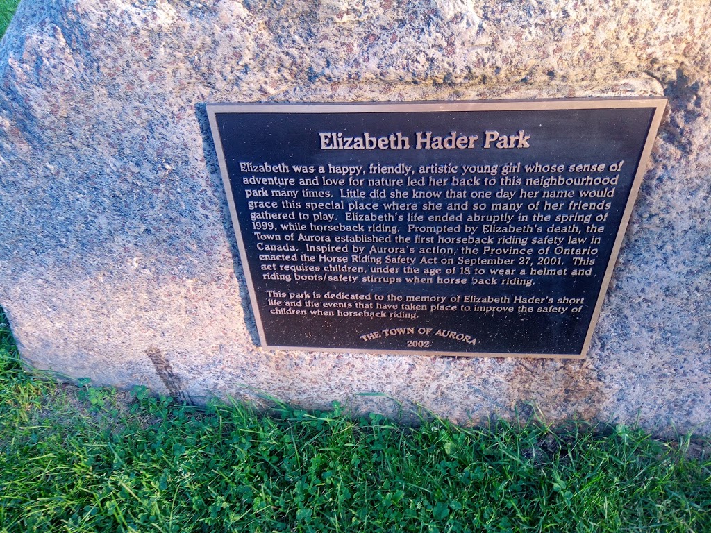 Elizabeth Hader Park | 63 Timpson Dr, Aurora, ON L4G 5K7, Canada