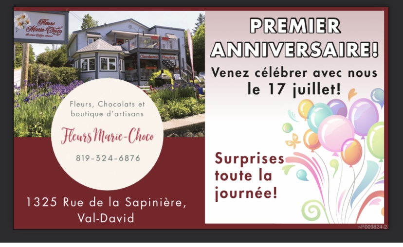 Fleurs Marie-Choco | 1325 Rue de la Sapinière, Val-David, QC J0T 2N0, Canada | Phone: (819) 324-6876