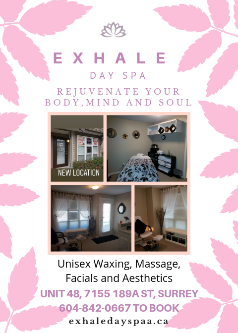 Exhale Day Spa | 7155 189 St Unit 48, Surrey, BC V4N 5S8, Canada | Phone: (604) 842-0667