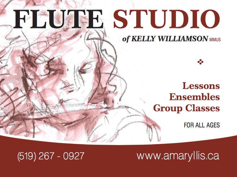 Flute Studio of Kelly Williamson | 240 Main St, Cambridge, ON N1R 1X3, Canada | Phone: (519) 267-0927