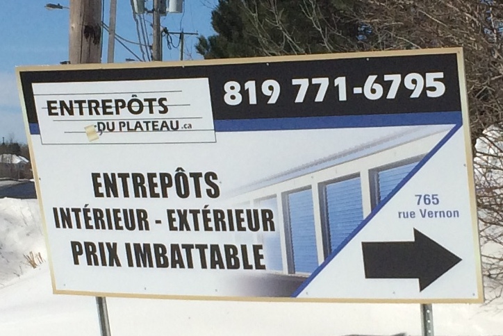 Entrepôts Du Plateau | 765 Rue de Vernon, Gatineau, QC J9J 3K4, Canada | Phone: (819) 771-6795
