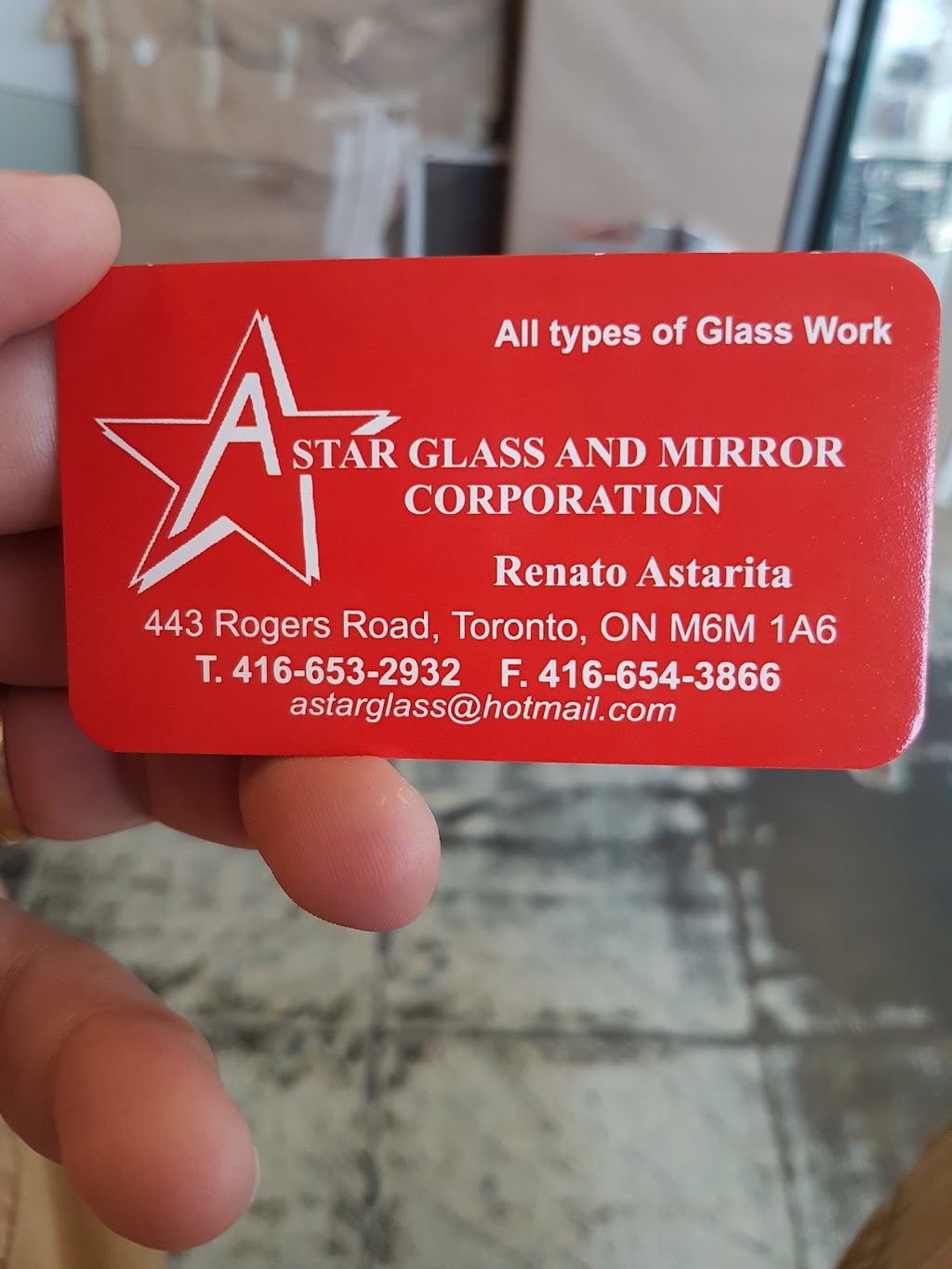 A Star Glass | furniture store | 443 Rogers Rd, York, ON M6M 1A6, Canada | 4166543866 OR +1 416-654-3866