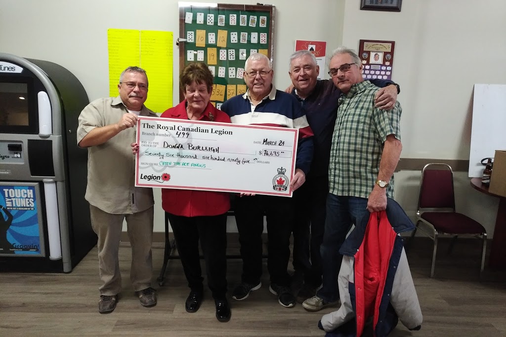 Royal Canadian Legion Branch 499 | 15 Fraser St, Angus, ON L0M 1B0, Canada | Phone: (705) 424-5711