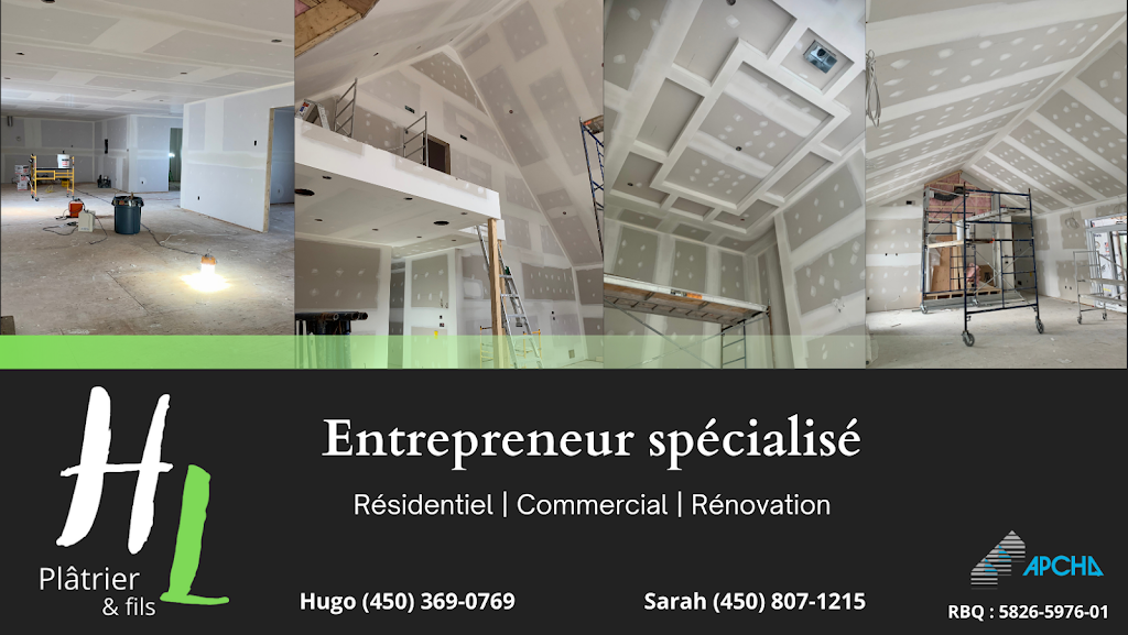 HL Plâtrier & fils inc. | 8A Rue Yvon, Coteau-du-Lac, QC J0P 1B0, Canada | Phone: (450) 369-0769