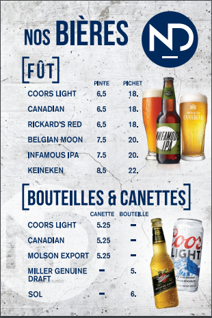Le Pub Notre-Dame | 1311 Rue des Loisirs E, LAncienne-Lorette, QC G2E 0A5, Canada | Phone: (418) 922-2740