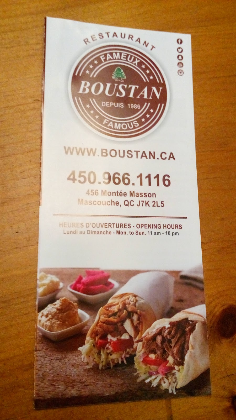 Boustan Mascouche | 456 Montée Masson, Mascouche, QC J7K 2L5, Canada | Phone: (450) 966-1116