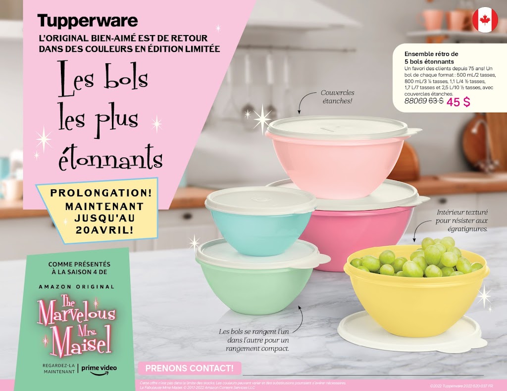 Tupperware de Sylvie | 5963 Rue des Cardinaux, Laval, QC H7L 5N7, Canada | Phone: (514) 622-5470
