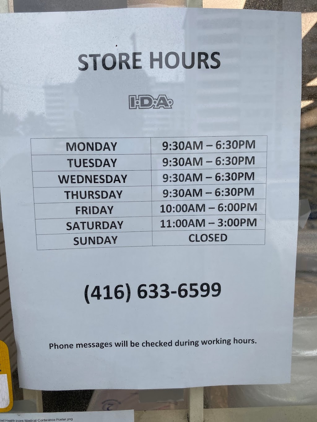 I.D.A. - New Canyon Pharmacy | 564 Sheppard Ave W, North York, ON M3H 2R9, Canada | Phone: (416) 633-6599