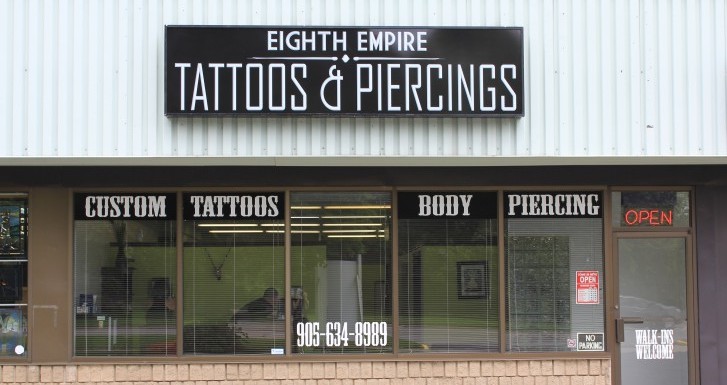 Eighth Empire Tattoos & Piercings | 91 Plains Rd E, Burlington, ON L7T 2C2, Canada | Phone: (905) 634-8989