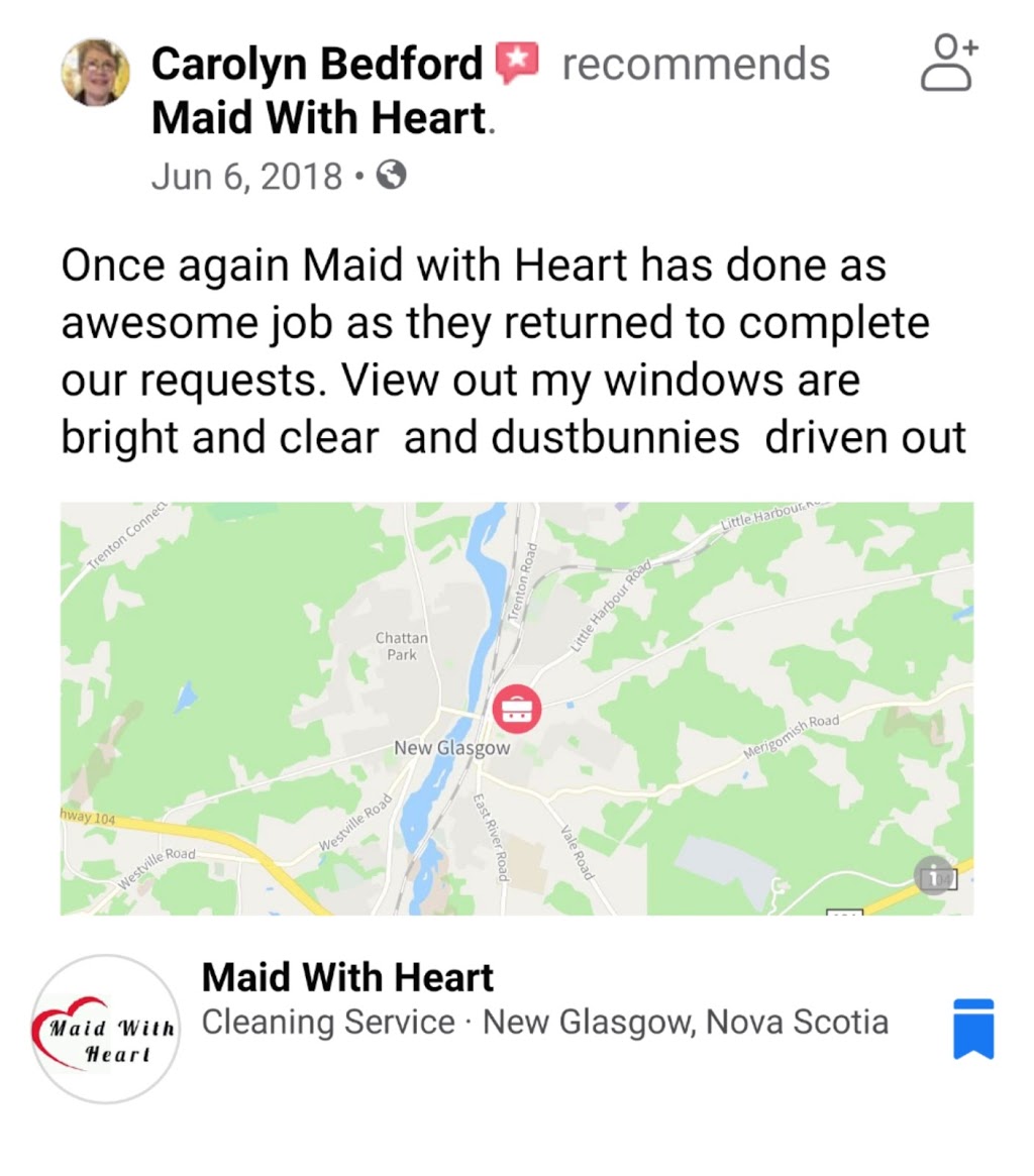 Maid With Heart House Cleaning | 66 Almont Ave, New Glasgow, NS B2H 3G6, Canada | Phone: (902) 616-4359