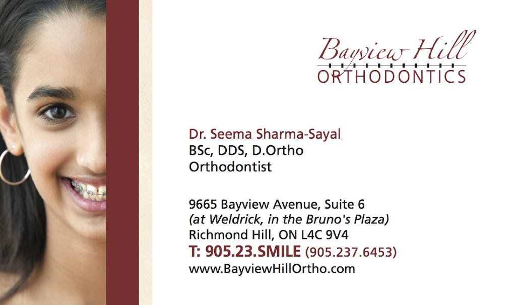 Bayview Hill Orthodontics | 9665 Bayview Ave #6, Richmond Hill, ON L4C 9V4, Canada | Phone: (905) 237-6453