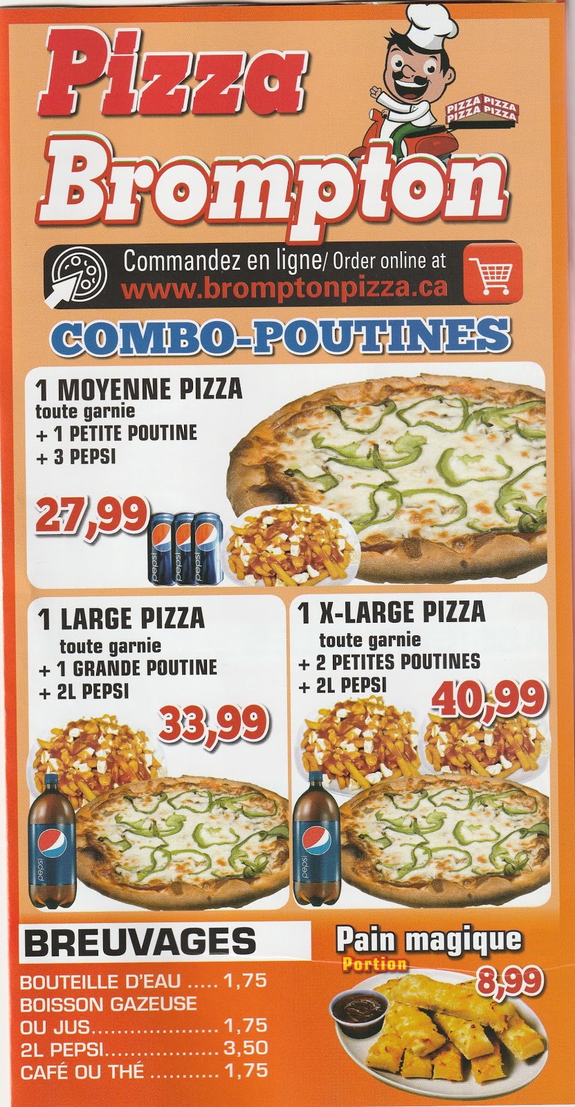 Pizza Brompton | 295 Rue Laval, Sherbrooke, QC J1C 0R1, Canada | Phone: (819) 636-0444
