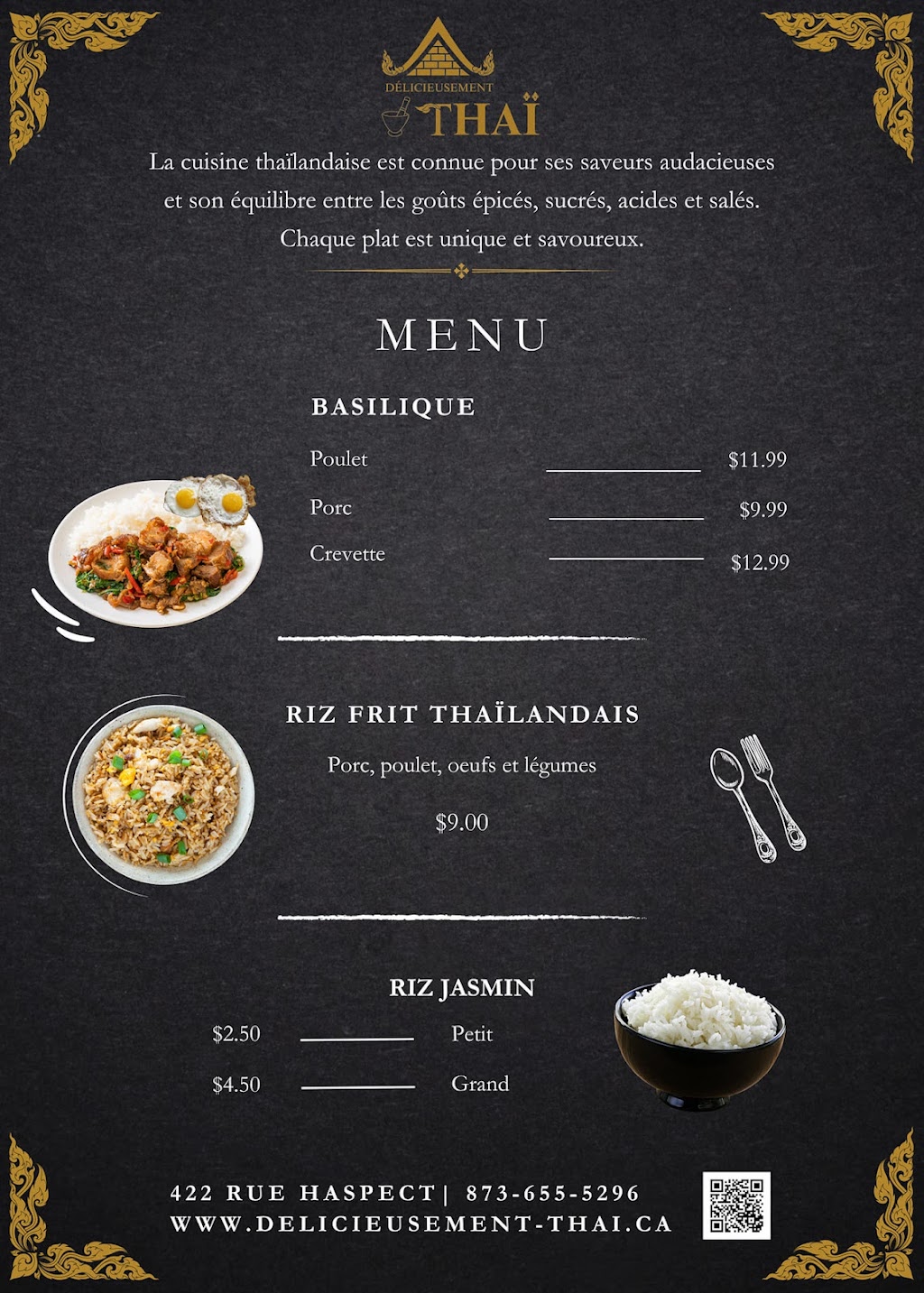 Délicieusement Thaï | 422 Rue Haspect, Gatineau, QC J8L 3W7, Canada | Phone: (873) 655-5296