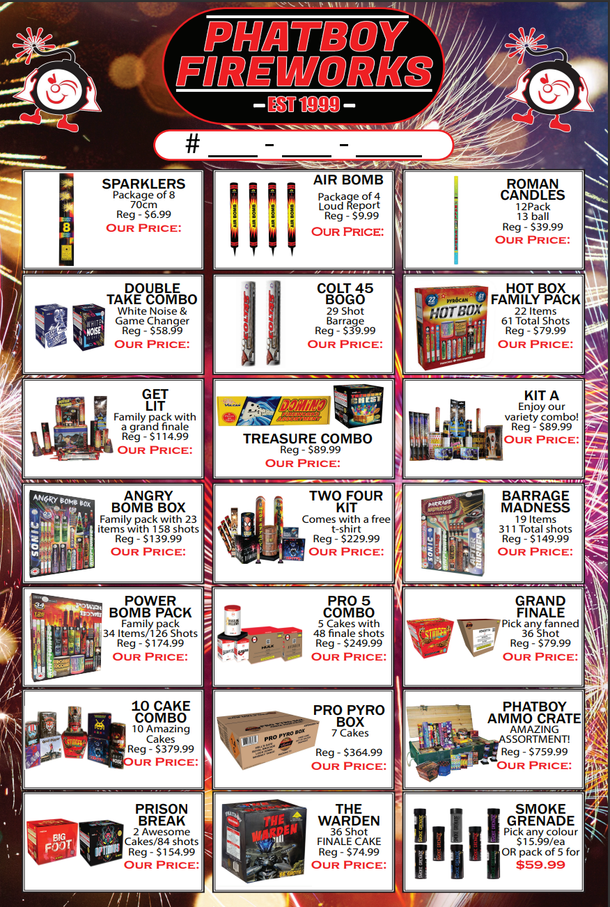 Phatboy Fireworks | 3641 2nd Line, Ohsweken, ON N0A 1M0, Canada | Phone: (800) 438-2614