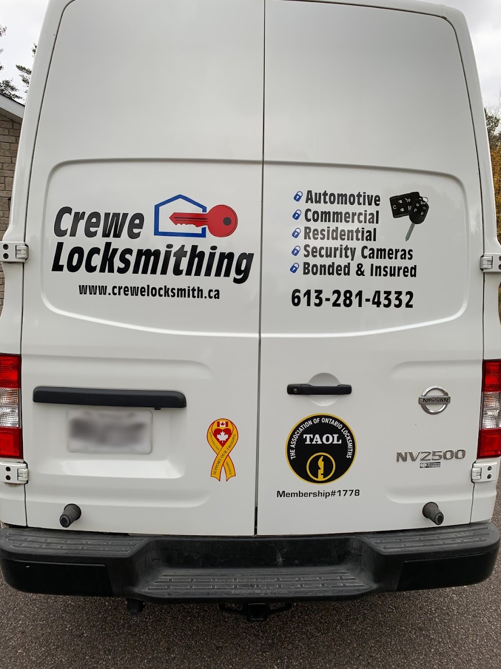 Crewe Locksmithing | 97 Barron Canyon Rd, Pembroke, ON K8A 6W7, Canada | Phone: (613) 281-4332