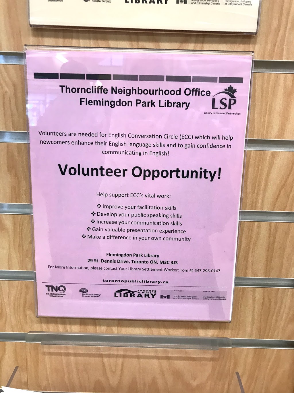 Toronto Public Library - Flemingdon Park Branch | 29 St Dennis Dr, North York, ON M3C 3J3, Canada | Phone: (416) 395-5820