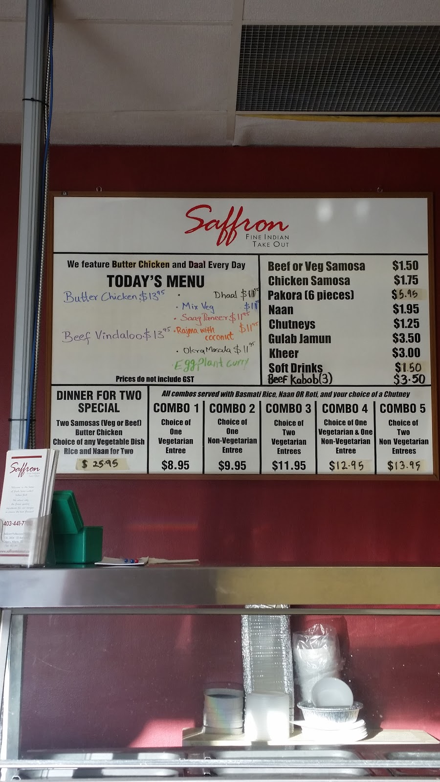 Saffron - Fine Indian Takeout | 3604 52 Ave NW, Calgary, AB T2L 1V9, Canada | Phone: (403) 441-7700
