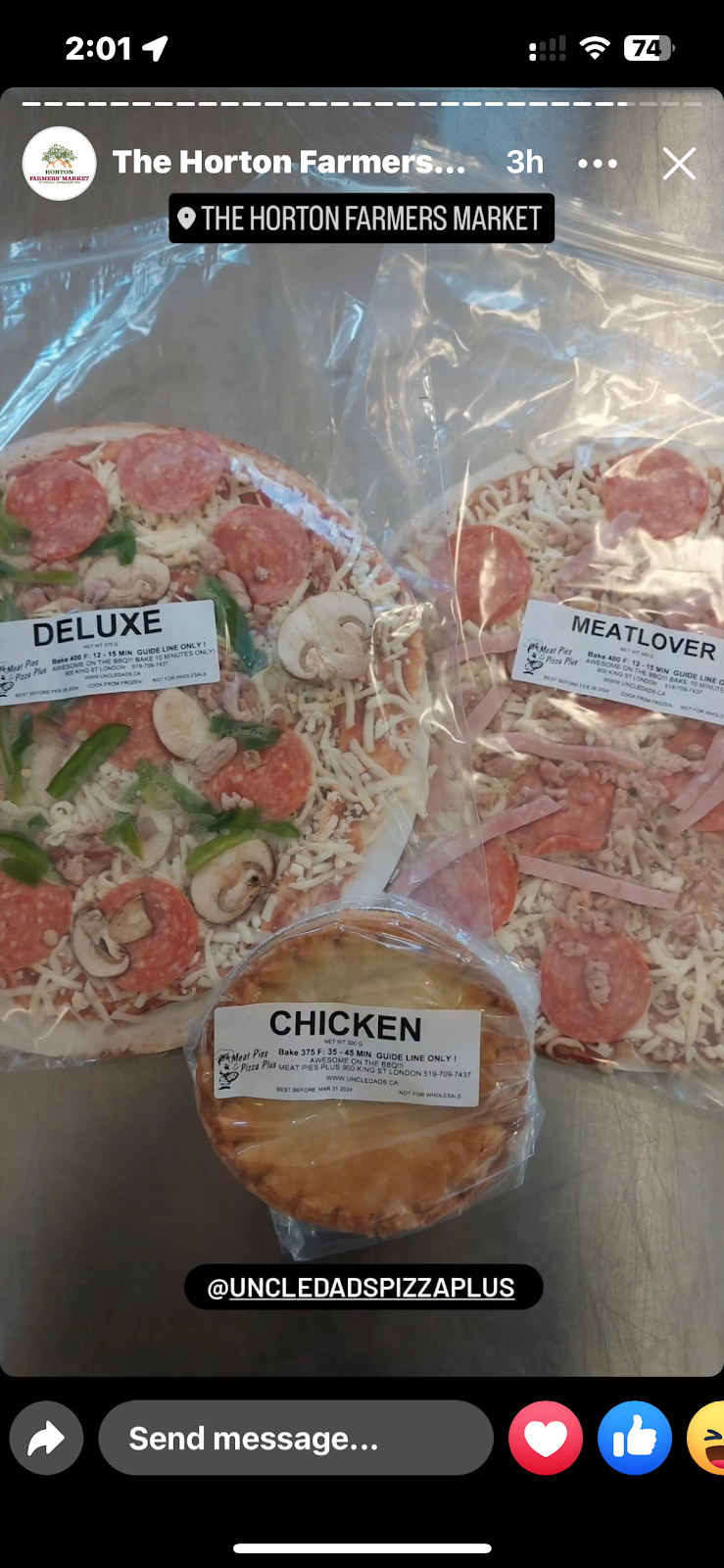 Uncle Dad’s Pizza And Meat Pies | 10 Manitoba St, St Thomas, ON N5P 3A2, Canada | Phone: (519) 857-4585