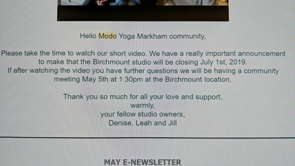 Modo Yoga Markham | 2-5051 Hwy 7, Markham, ON L3R 1N3, Canada | Phone: (905) 474-9642