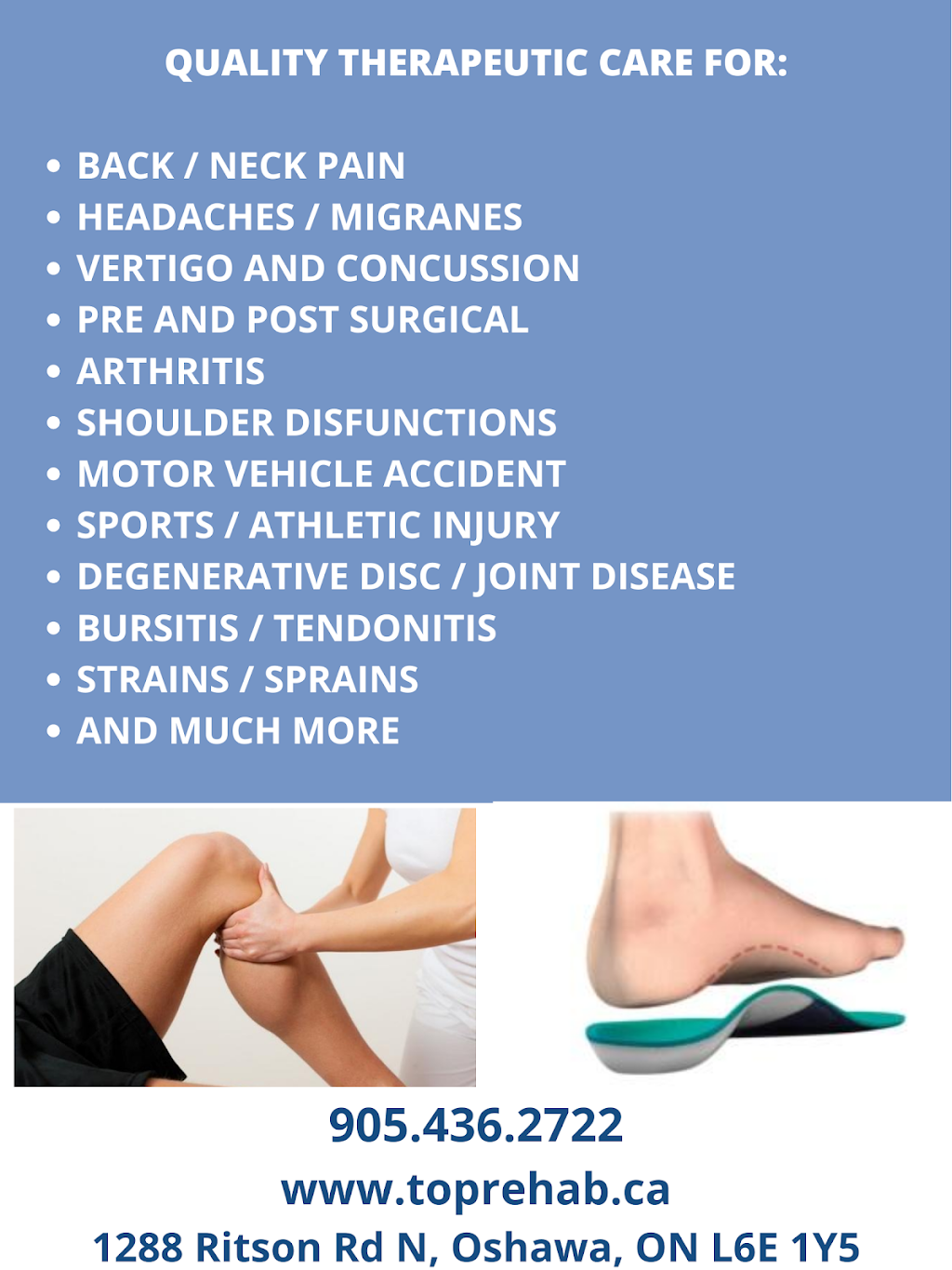 Total Osteopathy & Physiotherapy Rehab | 1288 Ritson Rd N, Oshawa, ON L1G 7Z9, Canada | Phone: (905) 436-2722