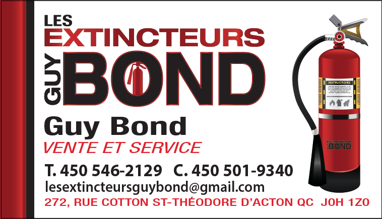 Les extincteurs Guy Bond | 272 Rue Coton, Saint-Théodore-dActon, QC J0H 1Z0, Canada | Phone: (450) 546-2129