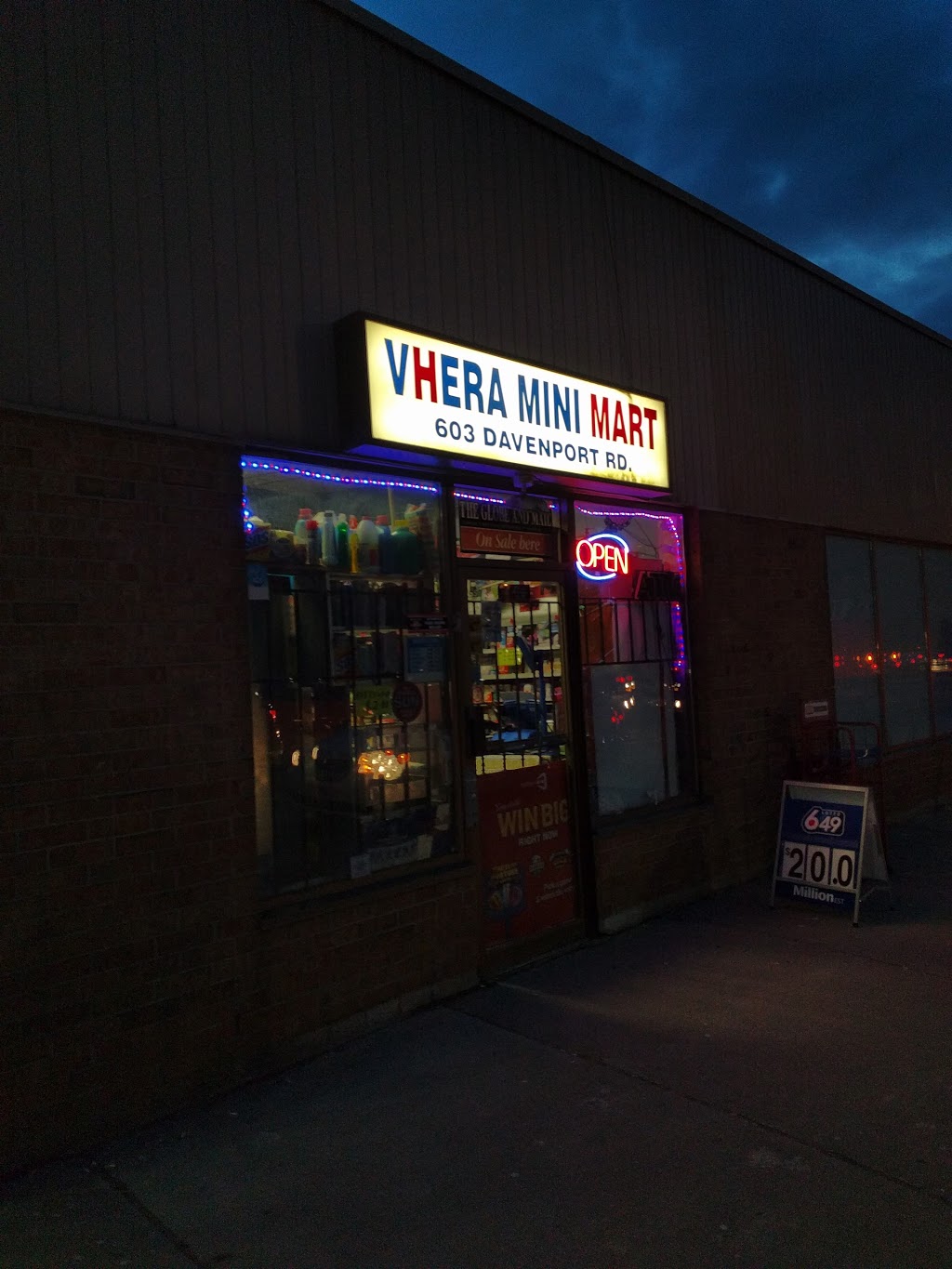 Vhera Mini Mart | 603 Davenport Rd #3, Toronto, ON M5R 1L1, Canada | Phone: (416) 922-6740