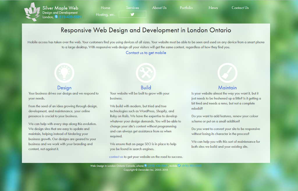 Silver Maple Web | 361 Glenrose Dr, London, ON N6K 2B1, Canada | Phone: (519) 439-5981