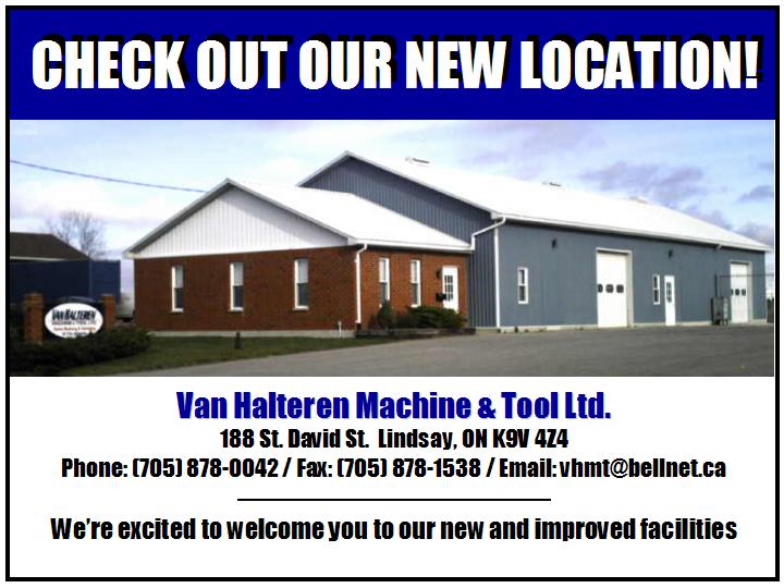 Van Halteren Machine & Tool Ltd | 188 St David St, Lindsay, ON K9V 4Z4, Canada | Phone: (705) 878-0042