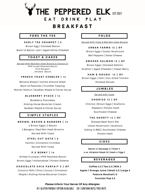 The Peppered Elk | 3519 46 St, Ponoka, AB T4J 1R5, Canada | Phone: (780) 851-2282