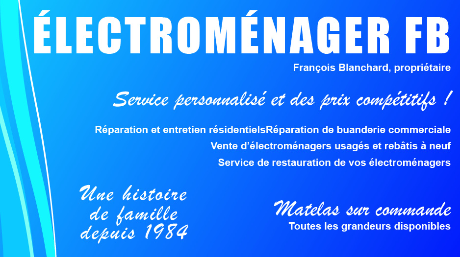Électroménager FB | 643, route 143 Sud, Val-Joli, QC J1S 0G5, Canada | Phone: (819) 845-5574