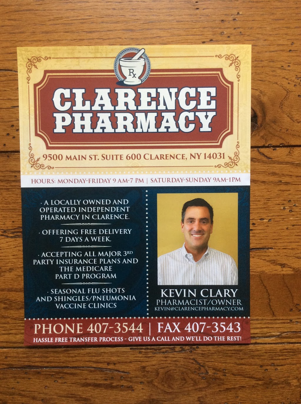 Clarence Pharmacy | 9500 Main St suite 600, Clarence, NY 14031, USA | Phone: (716) 407-3544