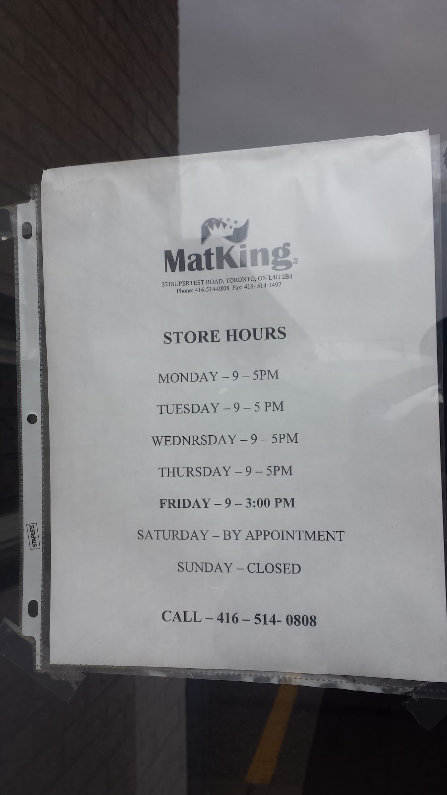 Mat Kings | 321 Supertest Rd, North York, ON M3J 2M4, Canada | Phone: (416) 514-0808