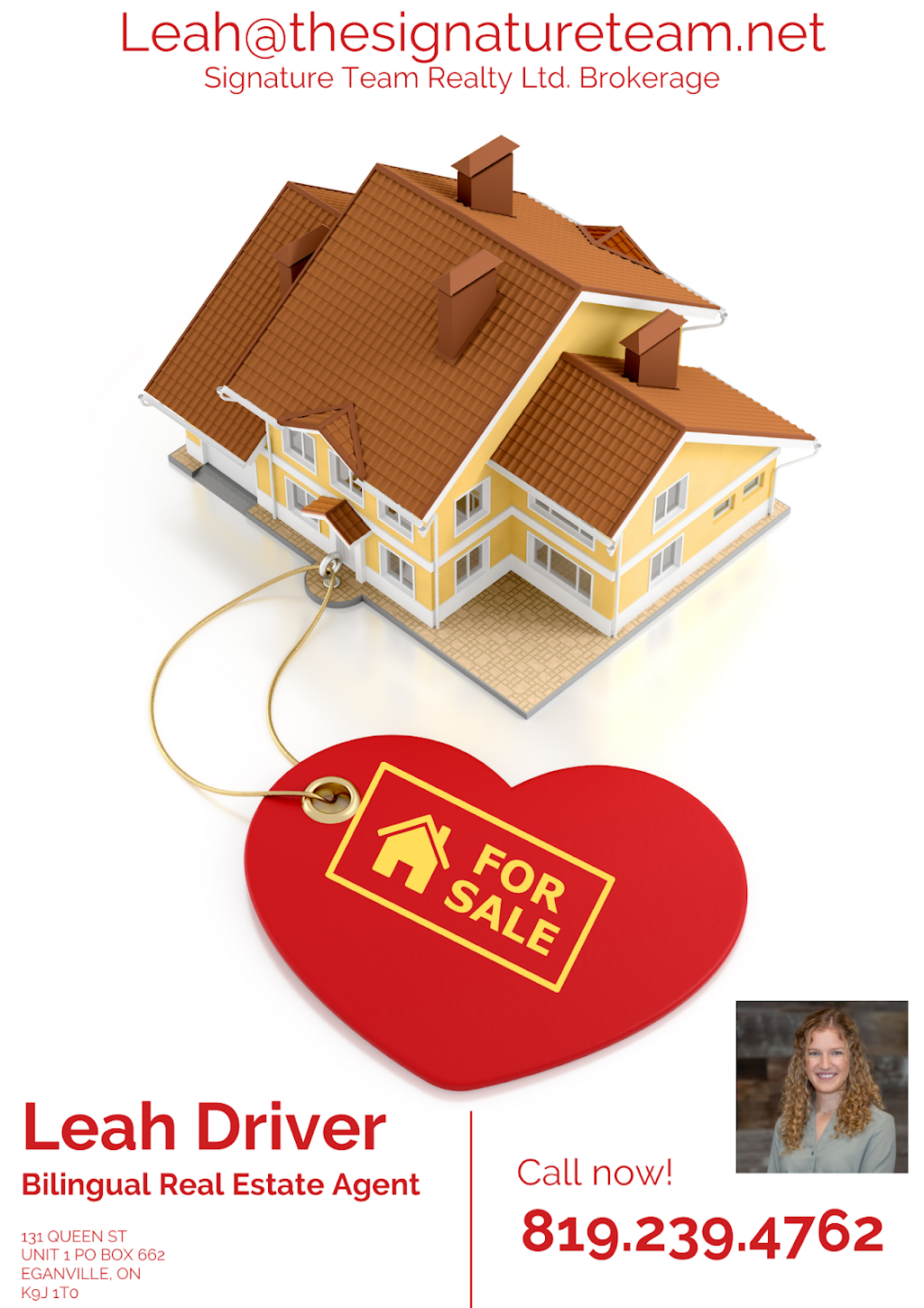 Leah Driver | BOX 662, 131 Queen St, Eganville, ON K0J 1T0, Canada | Phone: (819) 239-4762