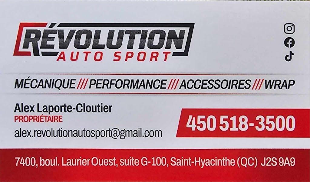 Révolution Auto Sport | 7400 Bd Laurier O Suite G100, Saint-Hyacinthe, QC J2S 9A9, Canada | Phone: (450) 518-3500