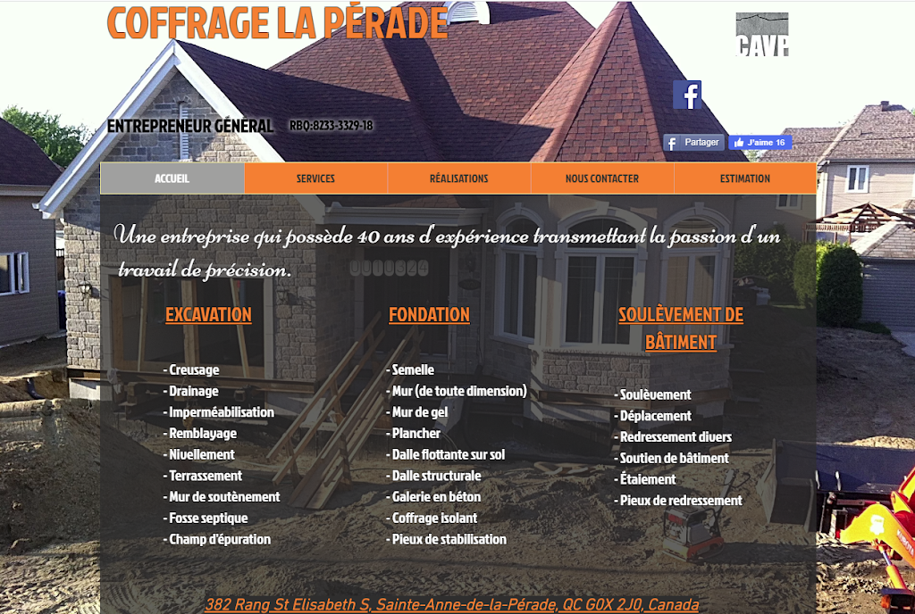 Coffrage La Pérade | elizabeth sud, 382 Rang Saint Charles, Sainte-Anne-de-la-Pérade, QC G0X 2J0, Canada | Phone: (418) 325-3281