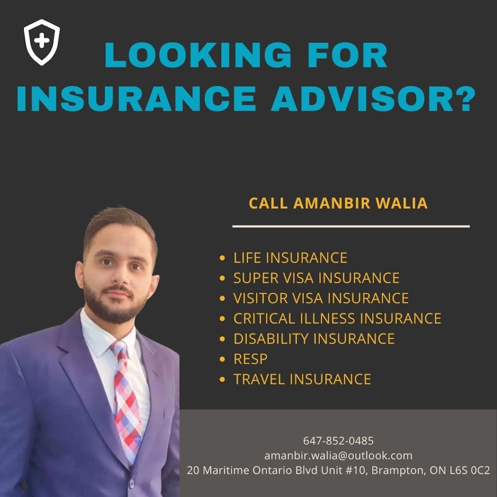 Amanbir Walia-Insurance Advisor | 20 Maritime Ontario Blvd Unit #10, Brampton, ON L6S 0C2, Canada | Phone: (647) 852-0485