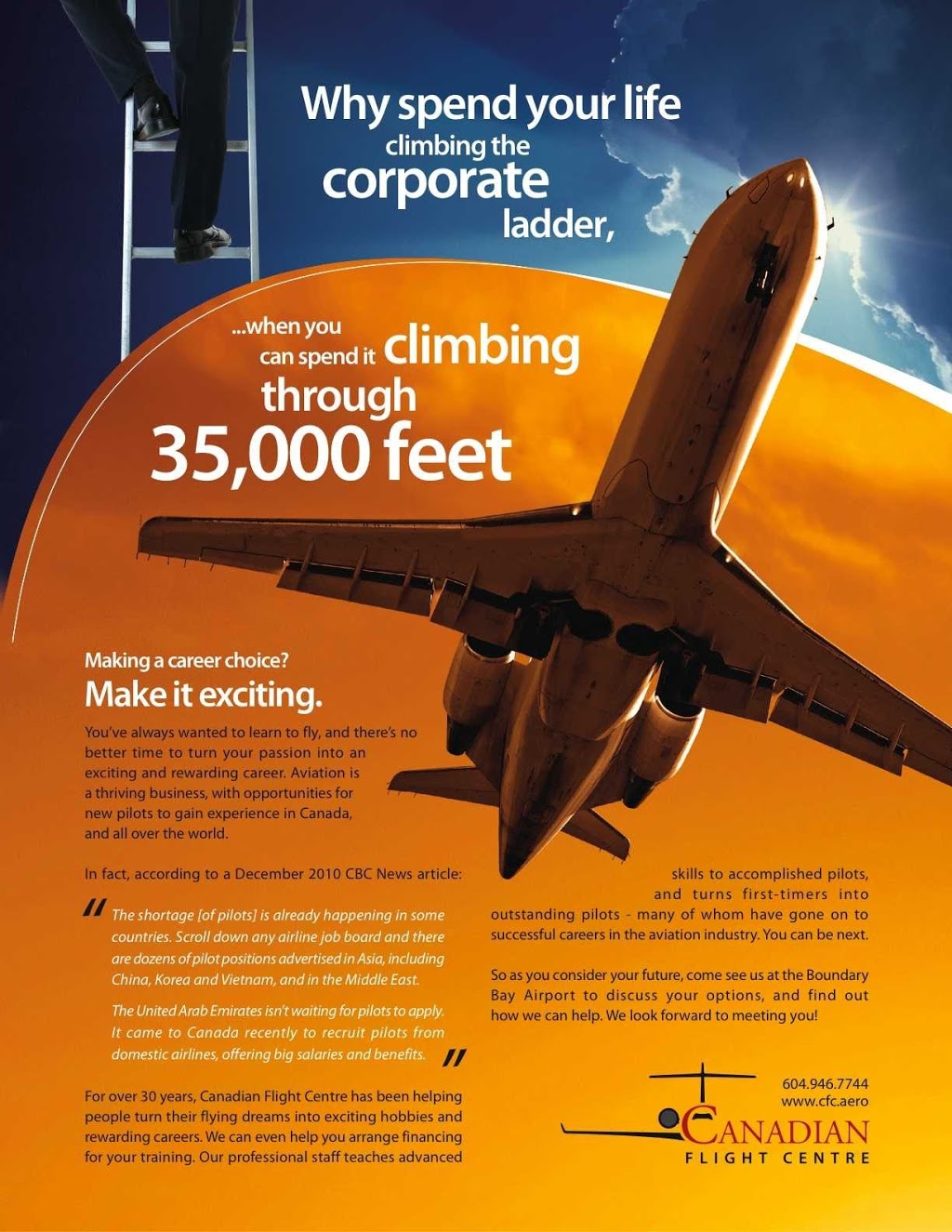 Canadian Flight Centre | 101 - 7500 Ottawa Street, Delta, BC V4K 0B4, Canada | Phone: (604) 946-7744