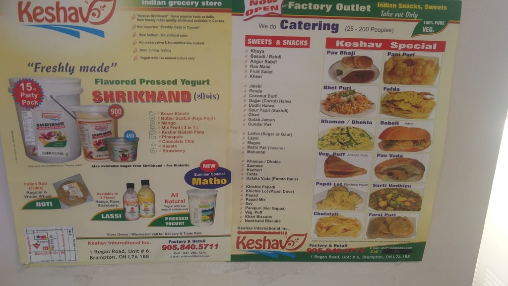 Keshav Foods | 1 Regan Rd, Brampton, ON L7A 1B8, Canada | Phone: (905) 840-5711